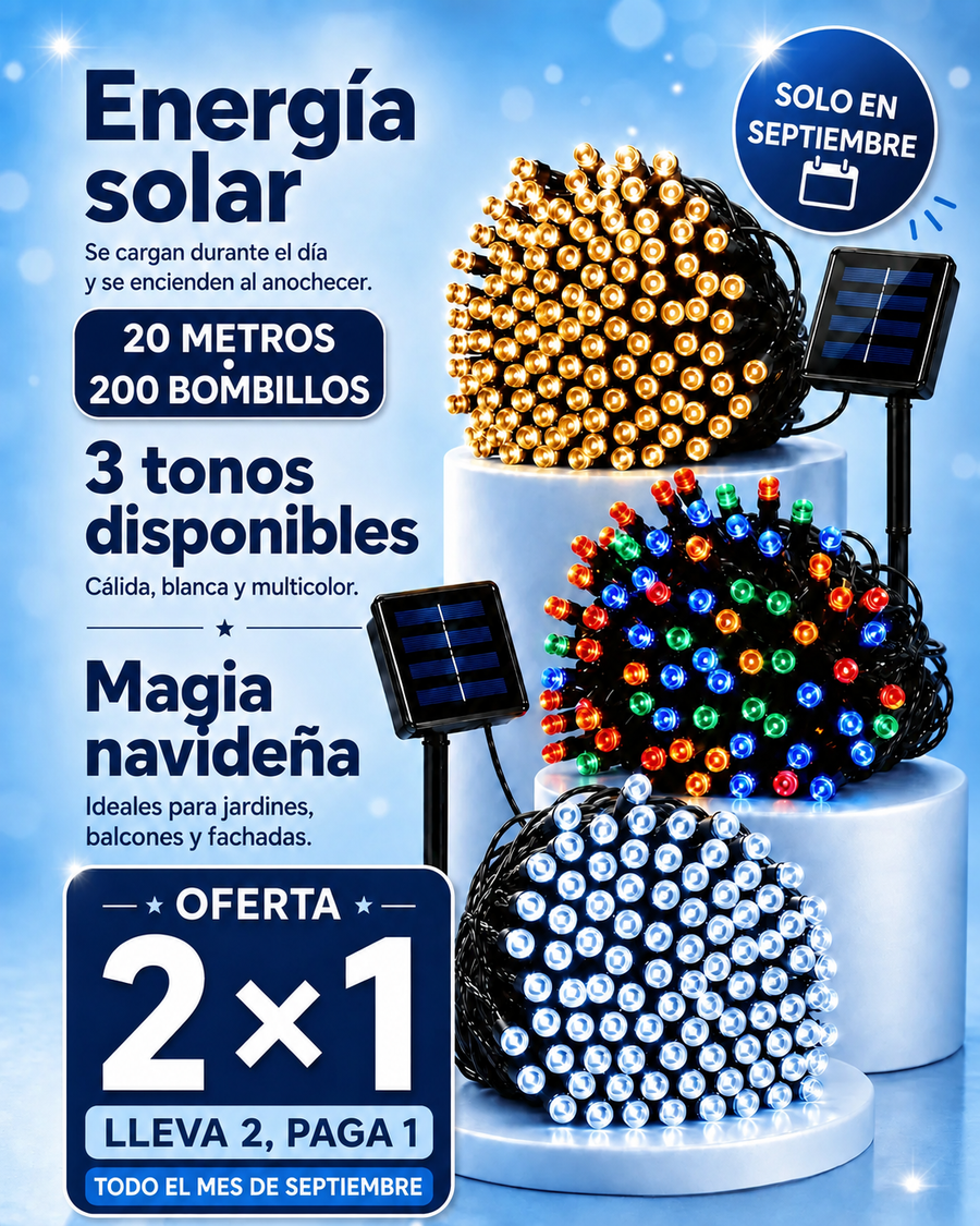 Luces solares navideñas