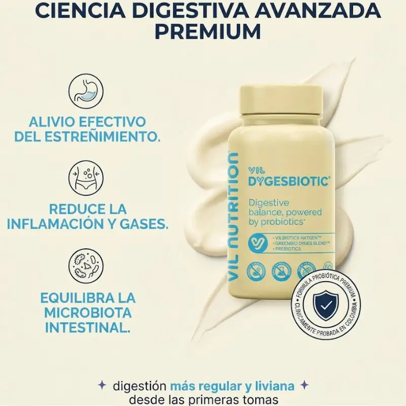 Dygesbiotic ™ Menos inflamación, menos gases, más bienestar — desde la primera semana