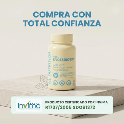 Dygesbiotic ™ Menos inflamación, menos gases, más bienestar — desde la primera semana